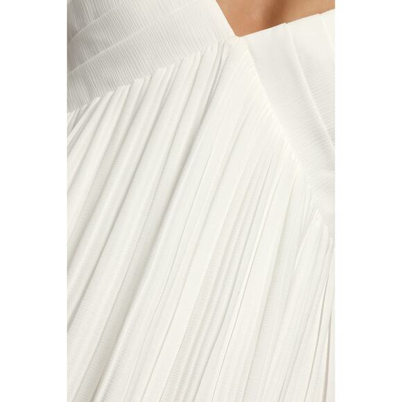 Lulus NWT Amalfi Coast White Pleated Flutter Sleeve Empire A-Line Mini Dress - Picture 5 of 11